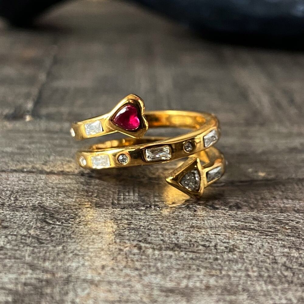 NEW Pink Gemstone Stack Ring - Picture 10 of 10